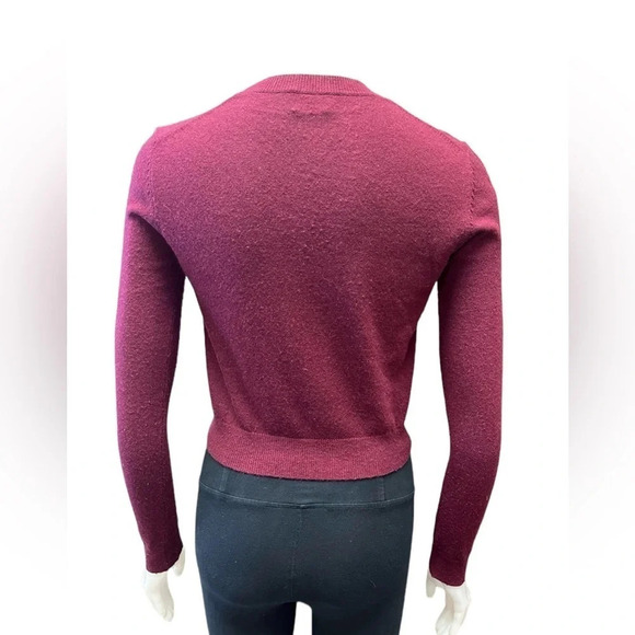 Artizia Sunday Best Wool Blend Burgundy Skull Knit Sweater Size XS - Picture 6 of 11